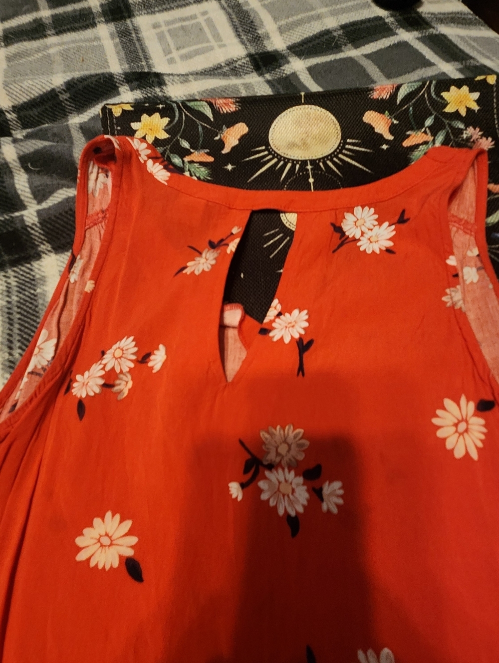 Old Navy Orange Floral Blouse Size Small - Picture 5 of 5